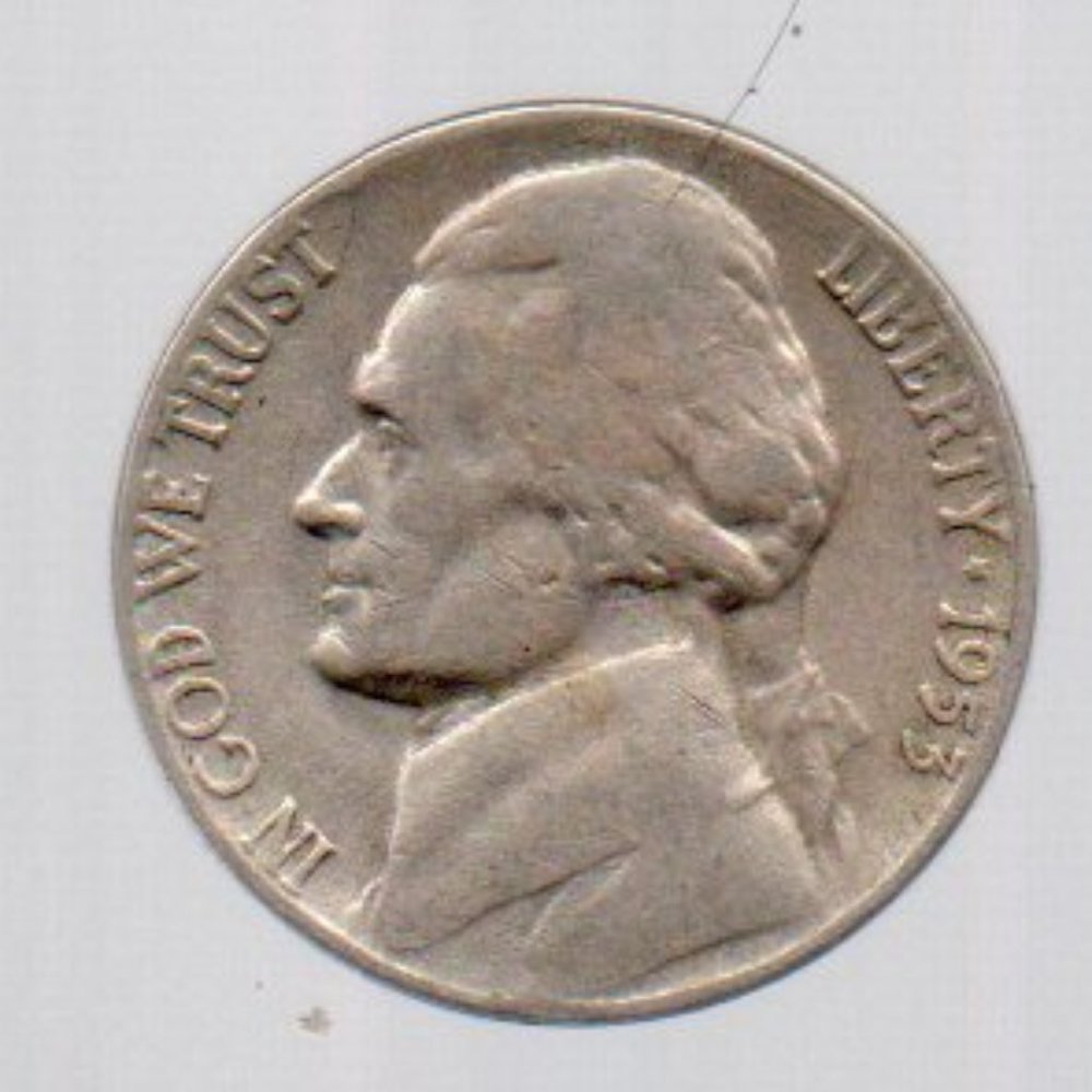 1953 S Vintage Thomas Jefferson Nickel - Scarce